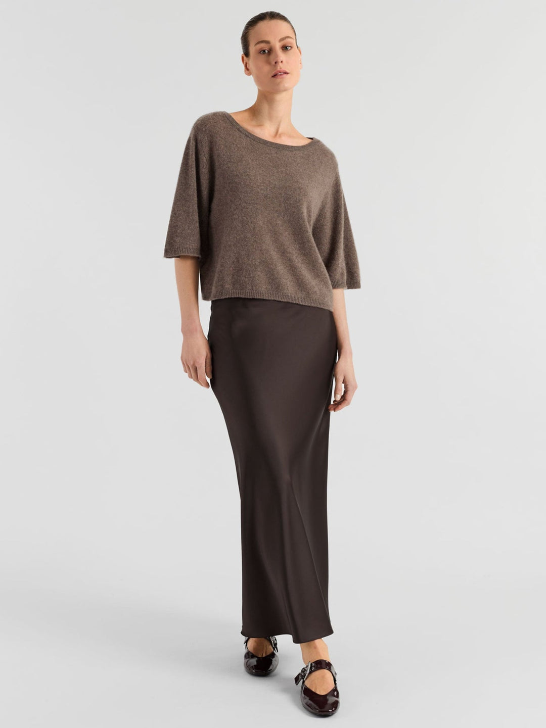 Cashmere top "Vaar" - Dark toast - 100% pure Cashmere - Scandinavian design - Kashmina of Norway