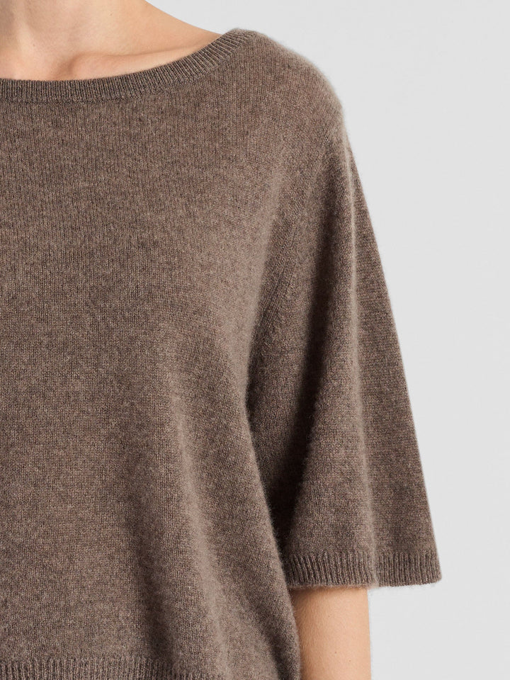 Cashmere top "Vaar" - Dark toast - 100% pure Cashmere - Scandinavian design - Kashmina of Norway