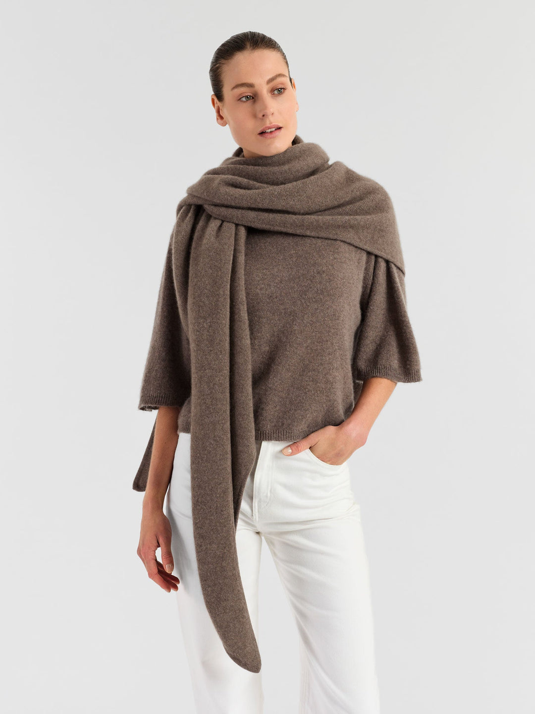 Cashmere top "Vaar" - Dark toast - 100% pure Cashmere - Scandinavian design - Kashmina of Norway