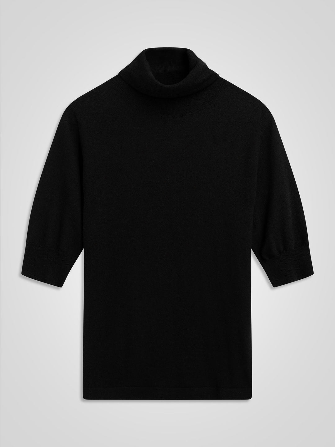 Turtleneck cashmere t-shirt "Agnes" in 100% pure cashmere. Scandinavian design by Kashina. Color: Black.