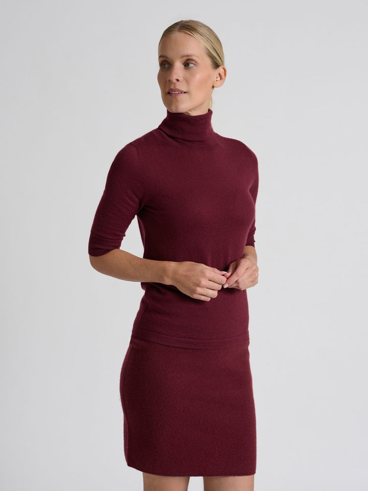 Cashmere sweater "Agnes" - Bordeaux - 100% pure Cashmere - Scandinavian design - Kashmina of Norway
