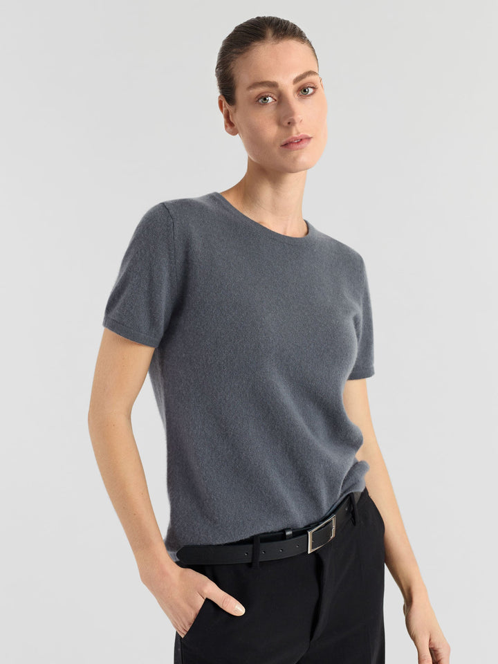 Cashmere T-shirt "Fresh" - Blue fog - 100% pure Cashmere - Scandinavian design - Kashmina of Norway