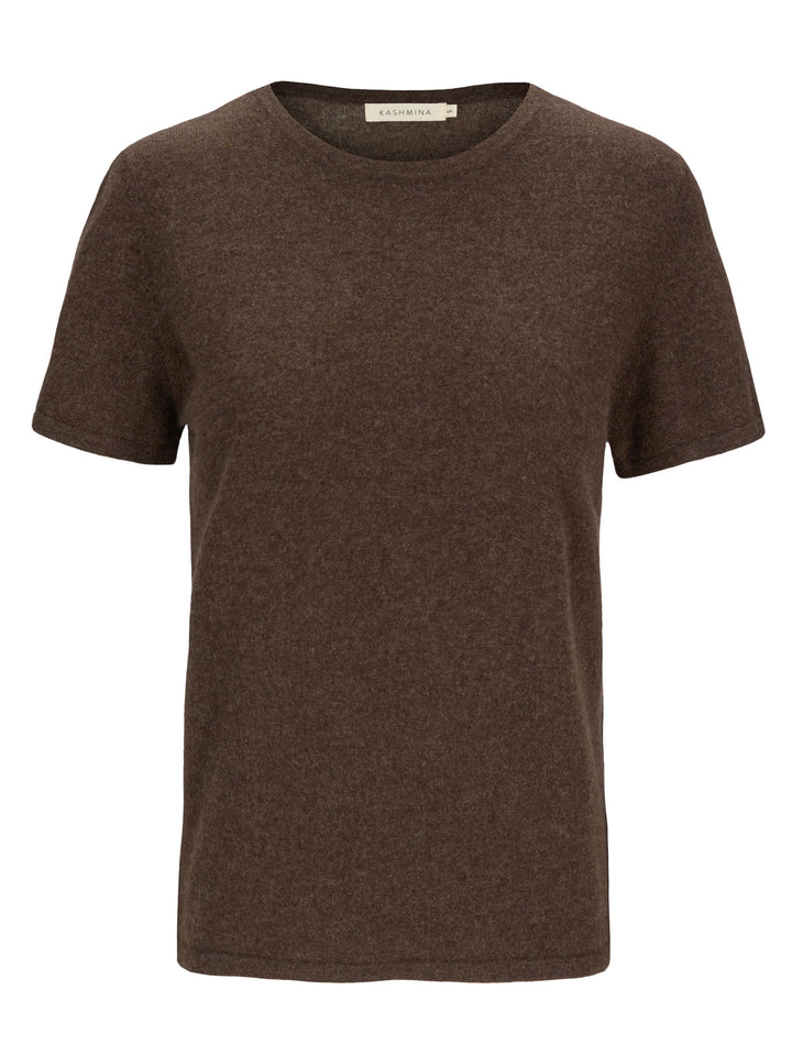 Cashmere t-shirt t-shirt "Fresh", sustainable fashion, luxury, quality. Norwegian design by Kashmina. Color: Dark Brown.