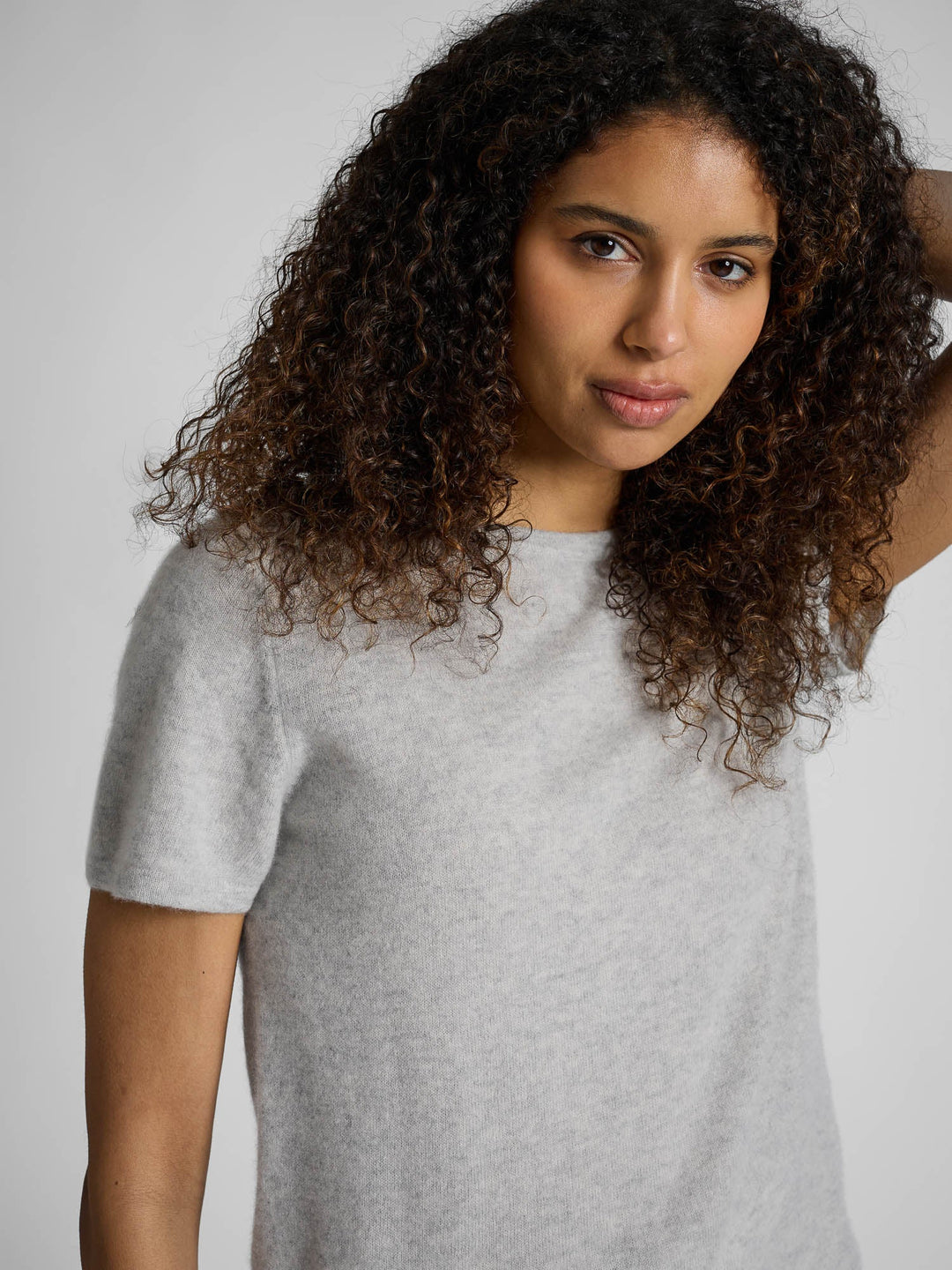 Cashmere T-shirt "Fresh" - light grey - 100% pure Cashmere - Scandinavian design - Kashmina of Norway