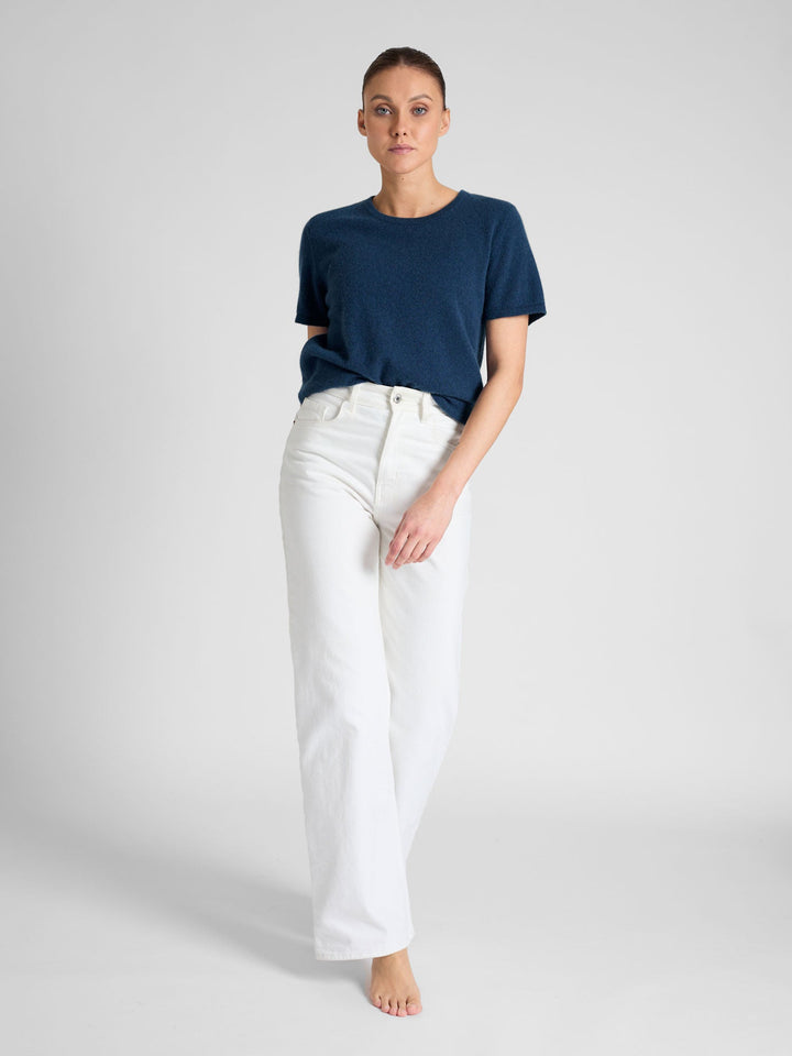 Cashmere T-shirt "Fresh" - mountain blue - 100% pure Cashmere - Scandinavian design - Kashmina of Norway