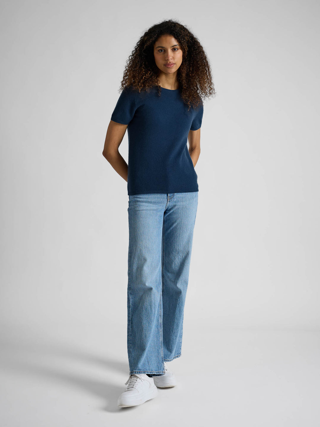 Cashmere T-shirt "Fresh" - mountain blue - 100% pure Cashmere - Scandinavian design - Kashmina of Norway