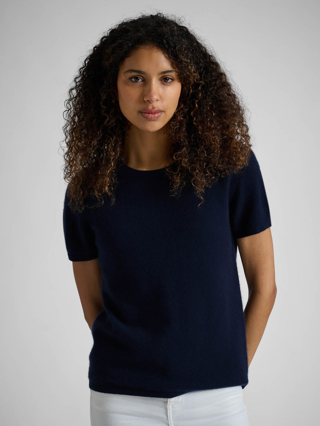Cashmere T-shirt "Fresh" - Navy - 100% pure Cashmere - Scandinavian design - Kashmina