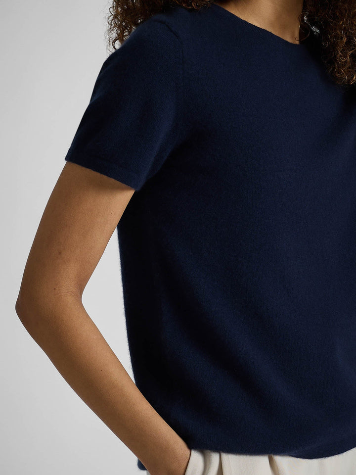 Cashmere T-shirt "Fresh" - Navy - 100% pure Cashmere - Scandinavian design - Kashmina