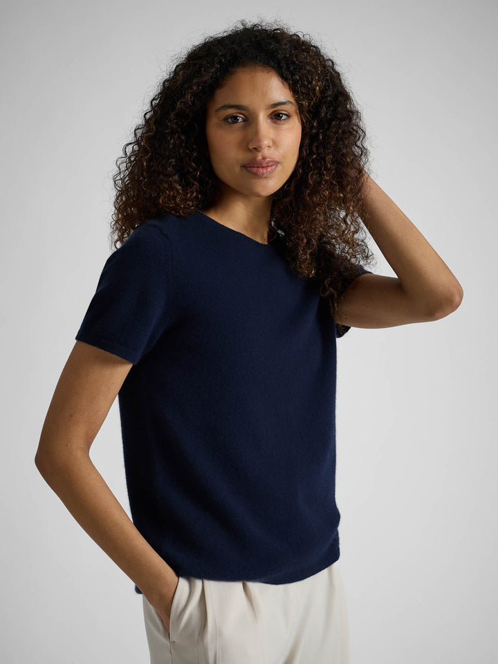 Cashmere T-shirt "Fresh" - Navy - 100% pure Cashmere - Scandinavian design - Kashmina
