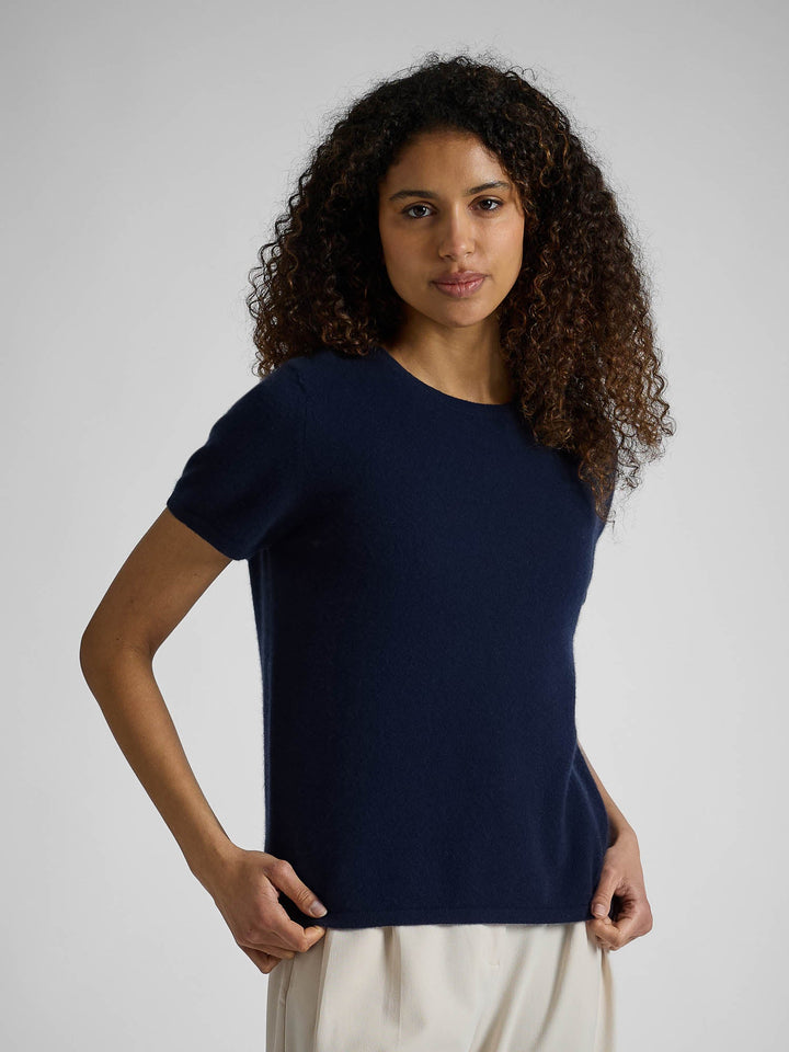 Cashmere T-shirt "Fresh" - Navy - 100% pure Cashmere - Scandinavian design - Kashmina