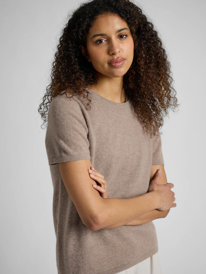 Cashmere T-shirt "Fresh" - toast - 100% pure Cashmere - Scandinavian design - Kashmina of Norway