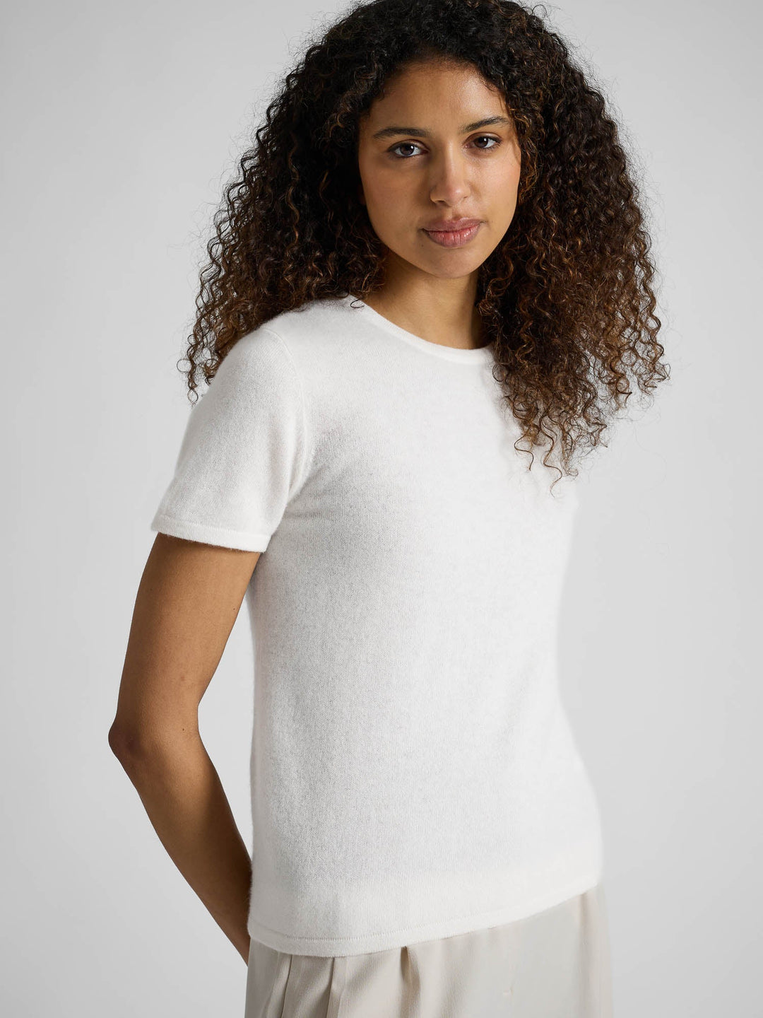 Cashmere T-shirt "Fresh" - white - 100% pure Cashmere - Scandinavian design - Kashmina of Norway