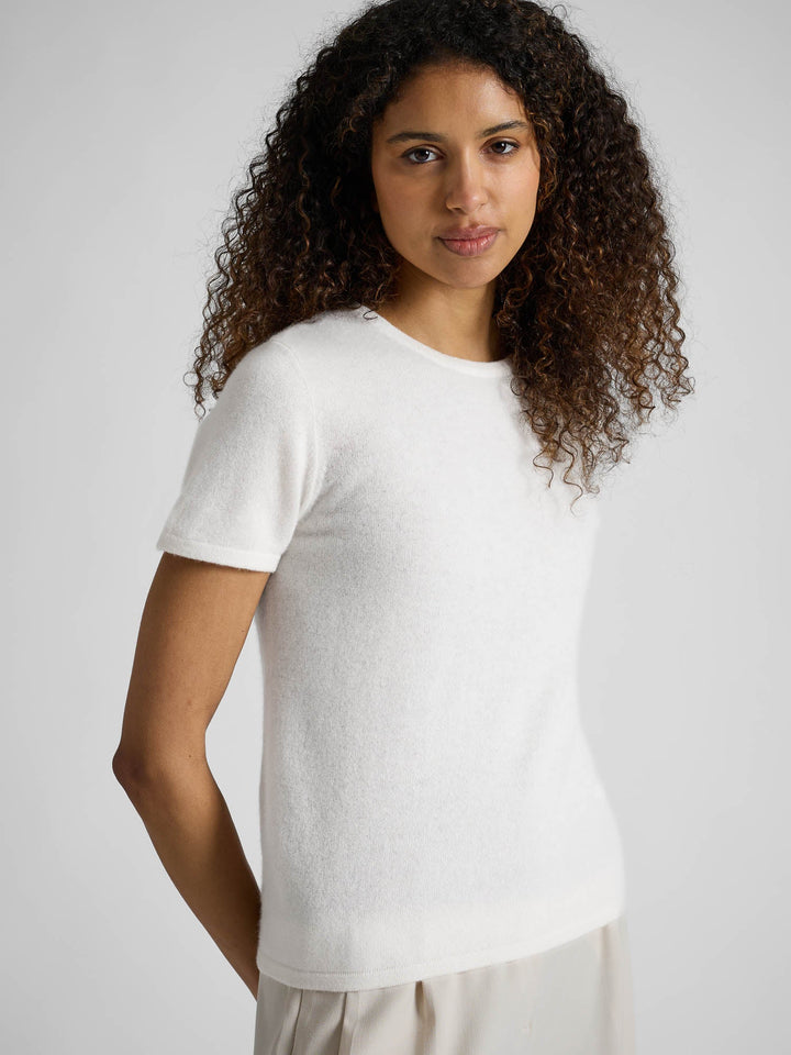 Cashmere T-shirt "Fresh" - white - 100% pure Cashmere - Scandinavian design - Kashmina of Norway
