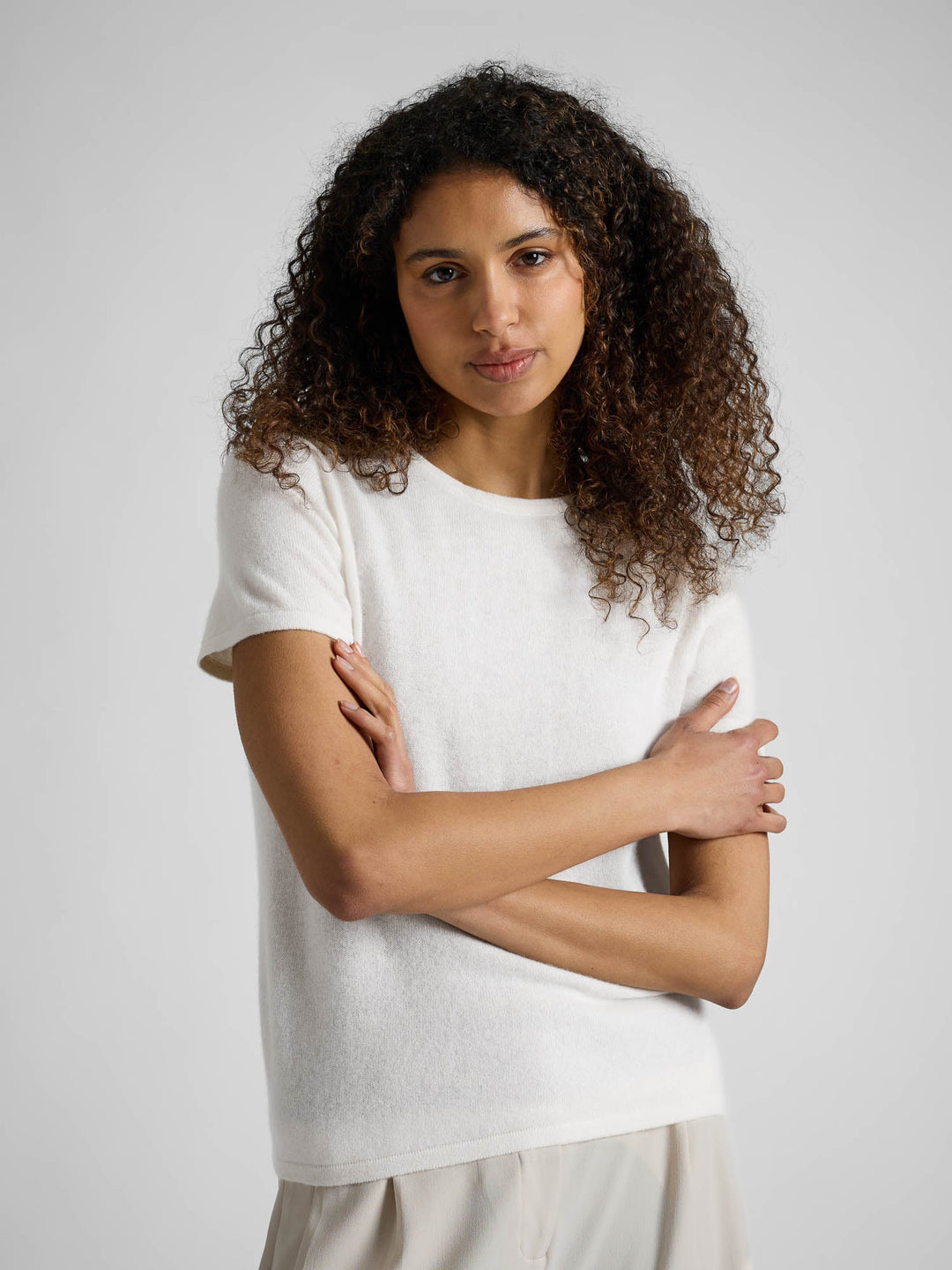 Cashmere T-shirt "Fresh" - white - 100% pure Cashmere - Scandinavian design - Kashmina of Norway