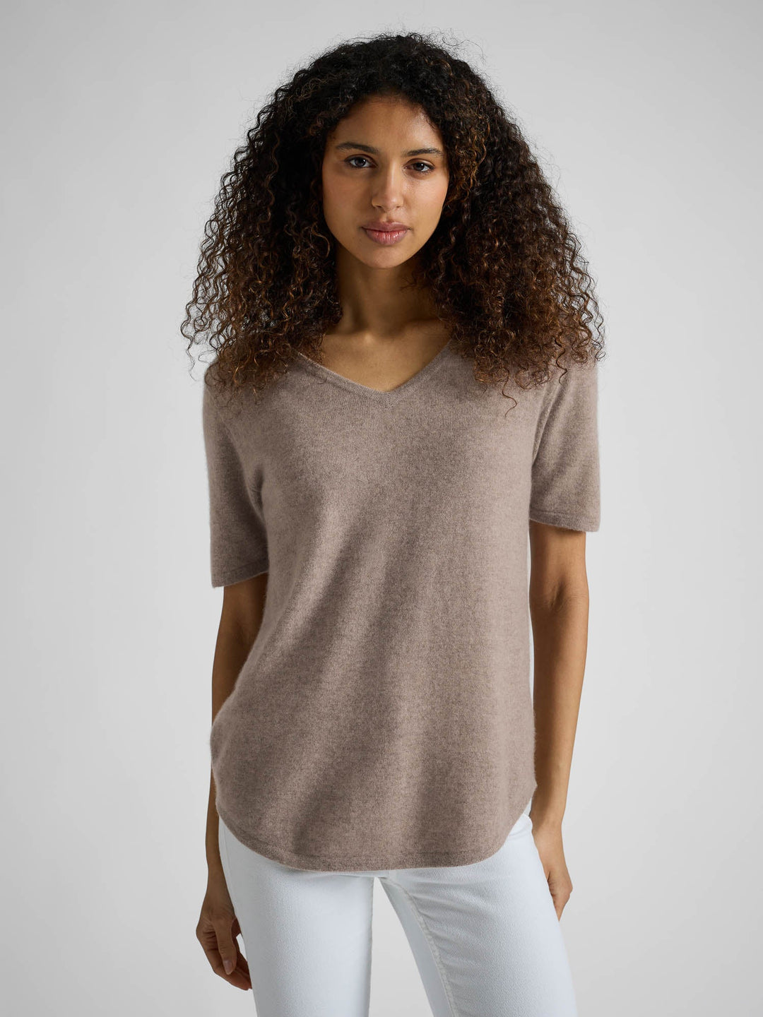 Cashmere T-shirt "Iben" - toast - 100% pure Cashmere - Scandinavian design - Kashmina of Norway