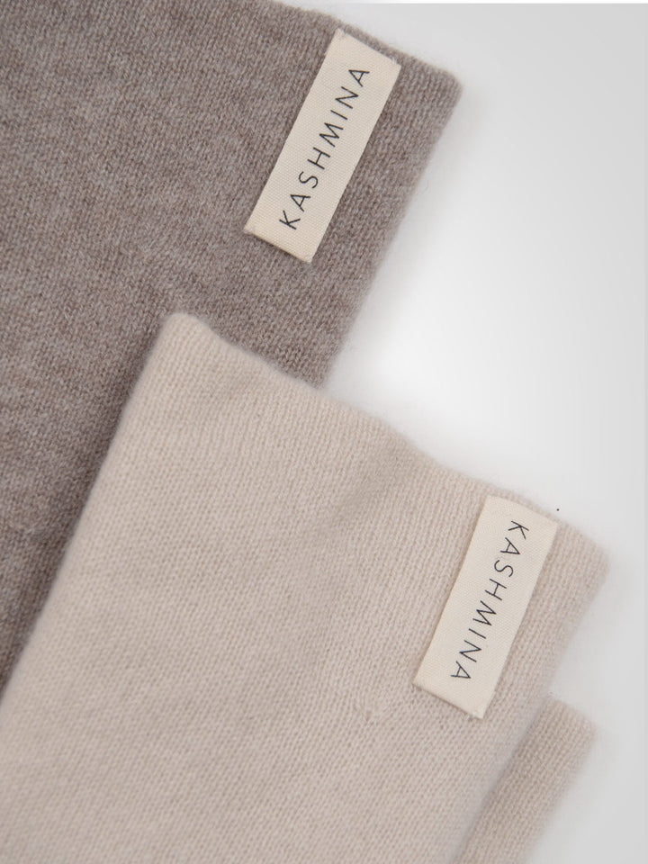 Cashmere wrist warmers "Gulli" - Cream - 100% pure Cashmere - Scandinavian design - Kashmina