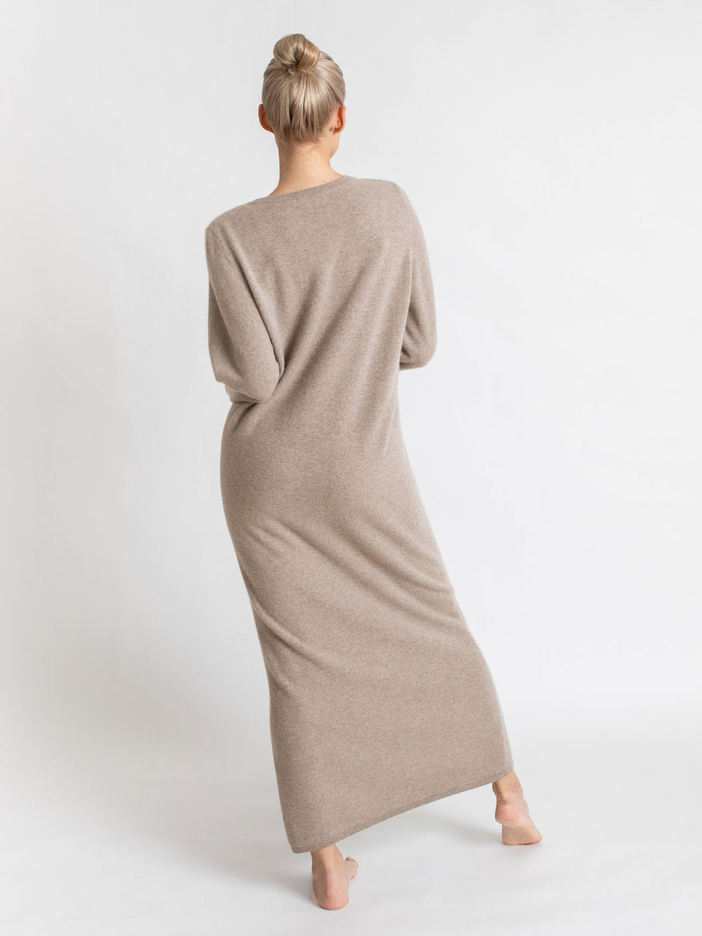 Cashmere dress "Bohème maxi" - toast - 100% pure Cashmere - Scandinavian design - Kashmina of Norway