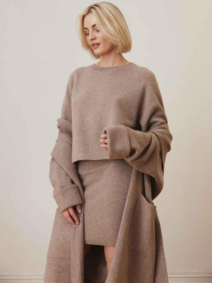 Cashmere skirt "Olava" - toast - 100% pure Cashmere - Scandinavian design - Kashmina of Norway