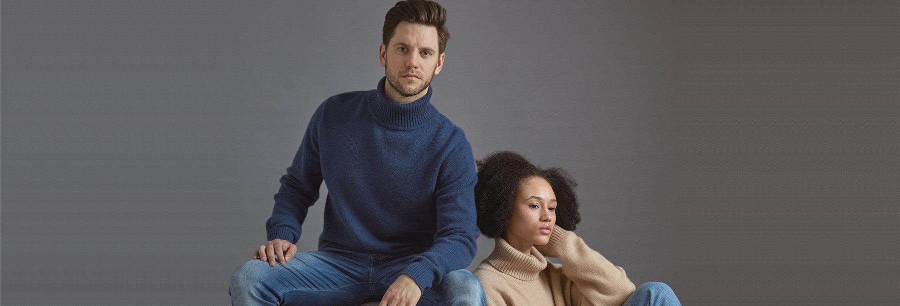 Cashmere for him and her from Kashmina. Sweaters in 100% cashmere.