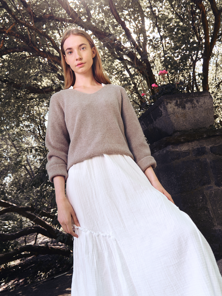 Cashmere sweater "Maya" - toast - 100% pure Cashmere - Scandinavian design - Kashmina of Norway