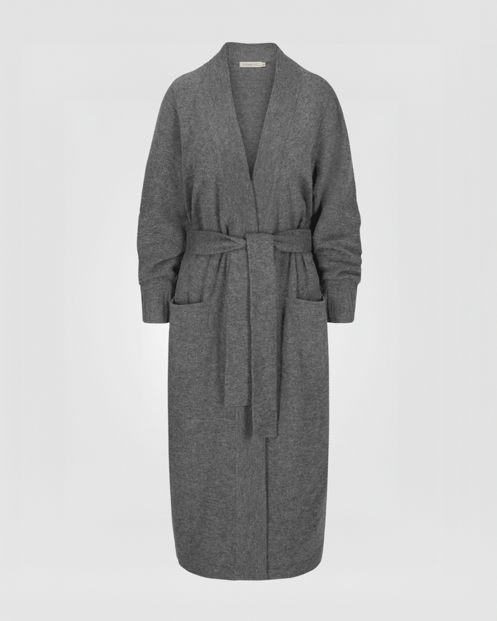 Cashmere robe "Premium" - Dark grey - 100% pure Cashmere - Scandinavian design - Kashmina of Norway