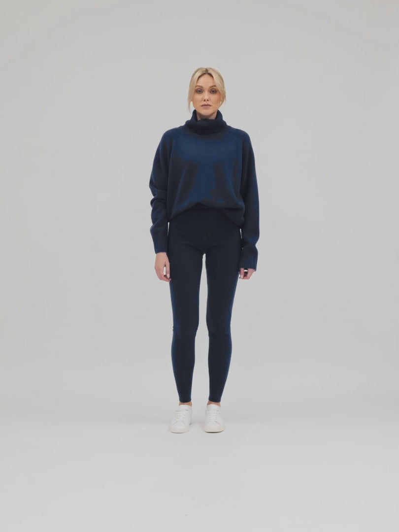  Cashmere pants "tights", 100% cashmere from Kashmina, color mountain blue