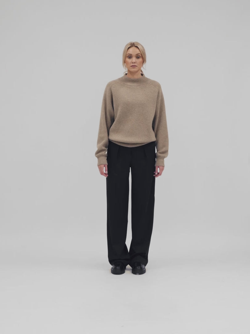 Toast - brown cashmere sweater "snowflake" in 100% pure cashmere. Scandinavian design by Kashmina