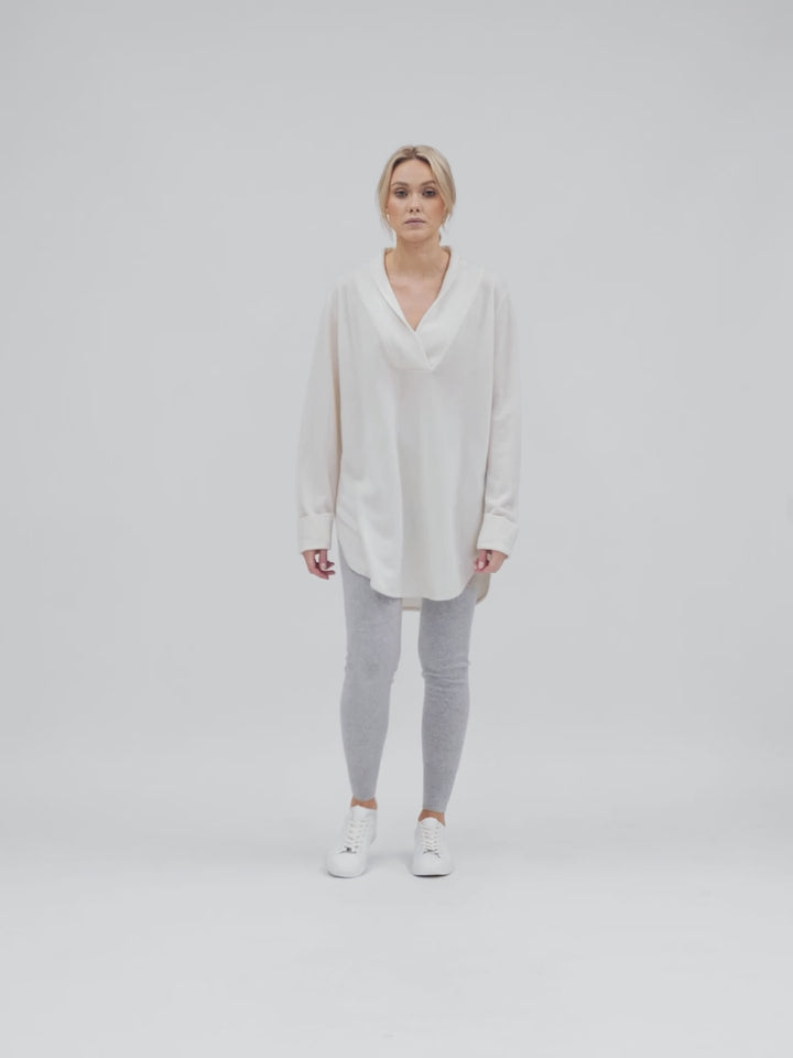 cashmere sweater big shirt in 100% cashmere by Kashmina