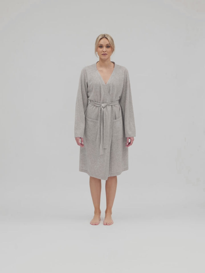 Morning robe Classic in 100% cashmere by Kashmina