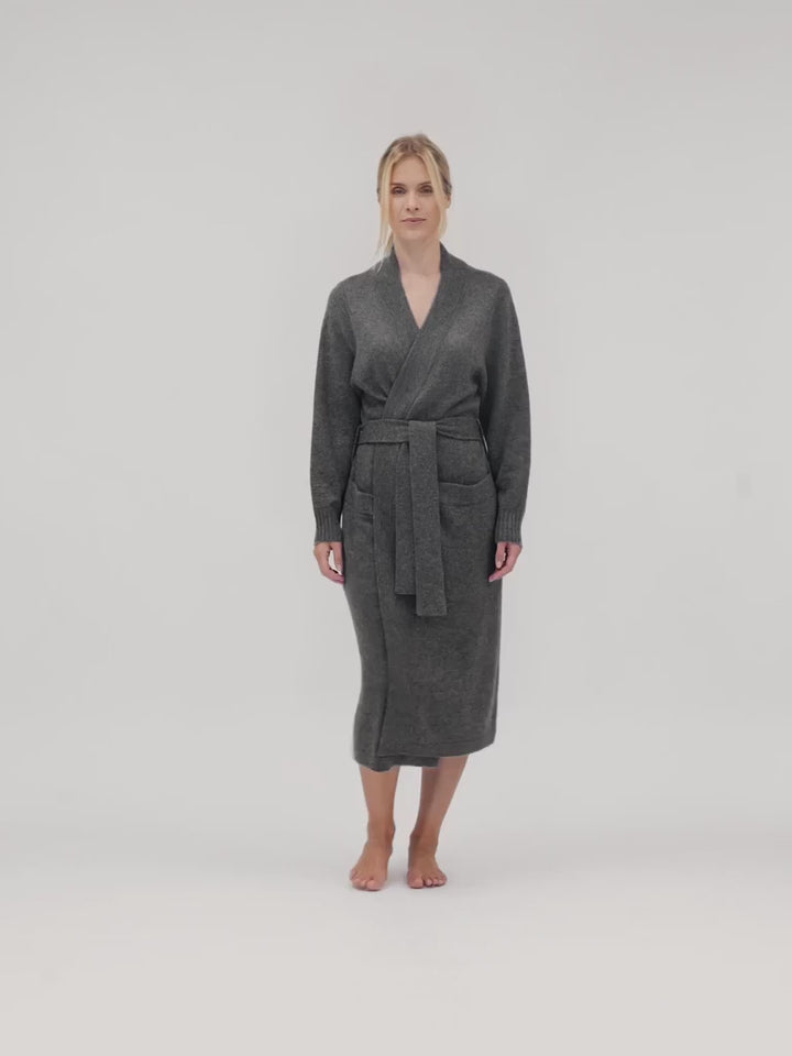Cashmere robe "Premium" - Dark grey