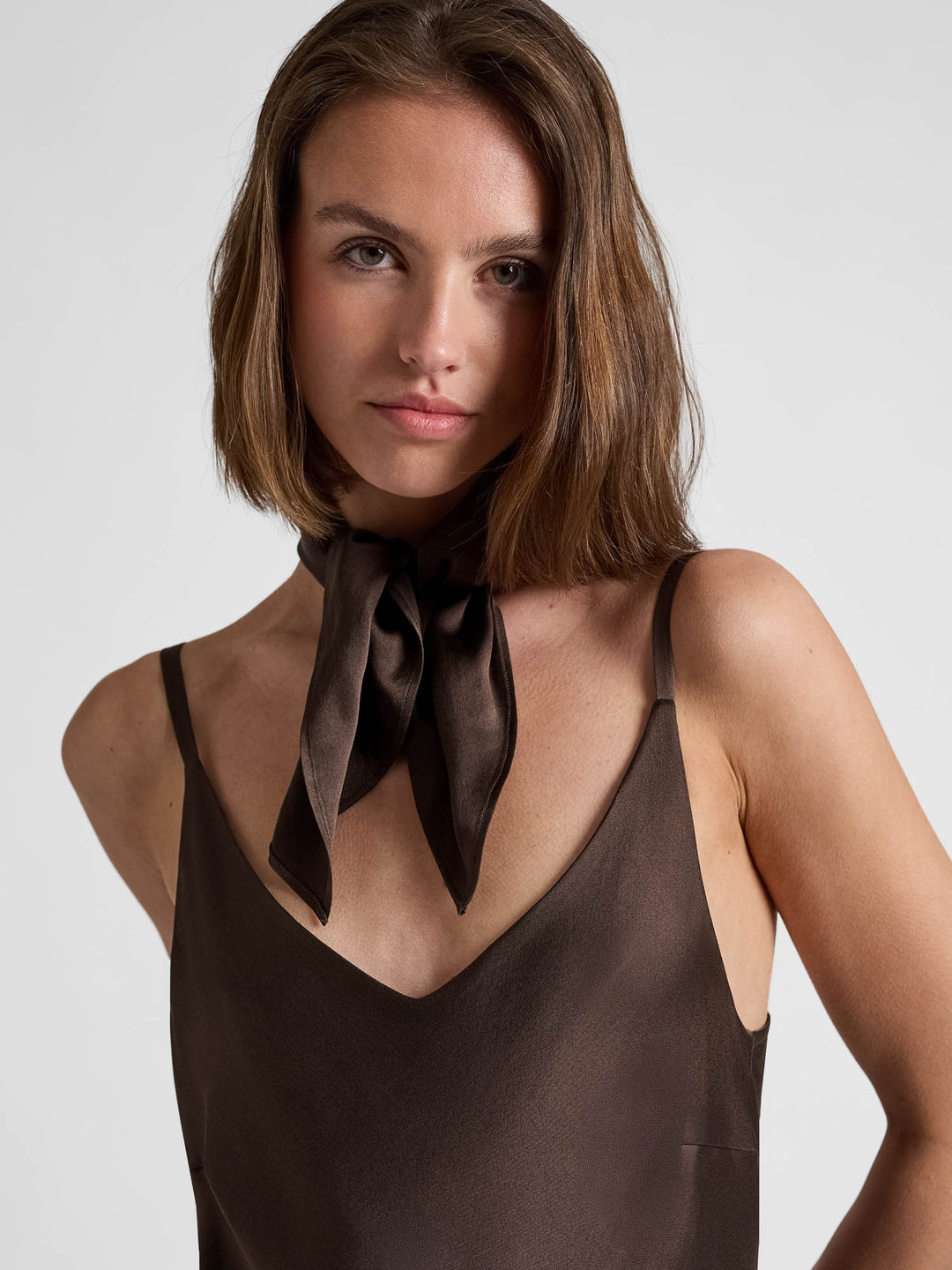 Silk scarf "Anemone" - Chocolate - 100% pure Cashmere - Scandinavian design - Kashmina