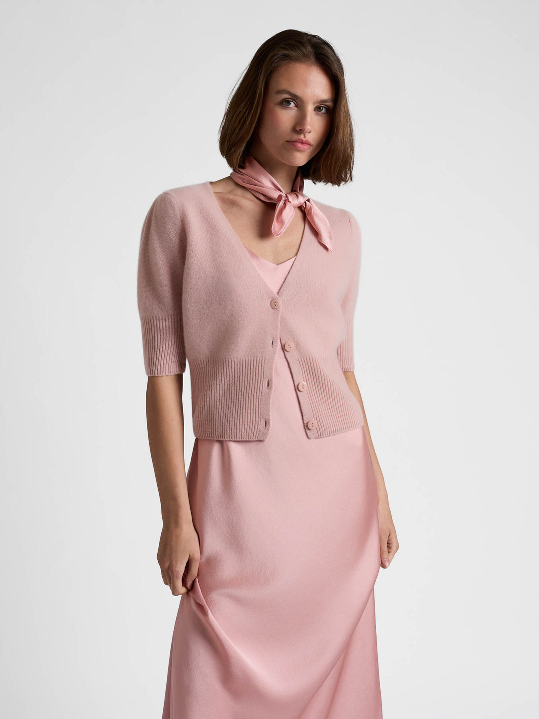 Silk dress "Dahlia" - Dusty rose - 100% pure Cashmere - Scandinavian design - Kashmina