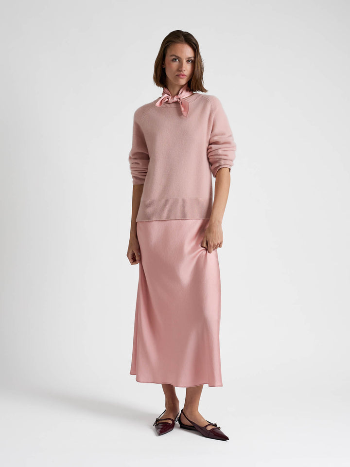 Silk dress "Dahlia" - Dusty rose - 100% pure Cashmere - Scandinavian design - Kashmina