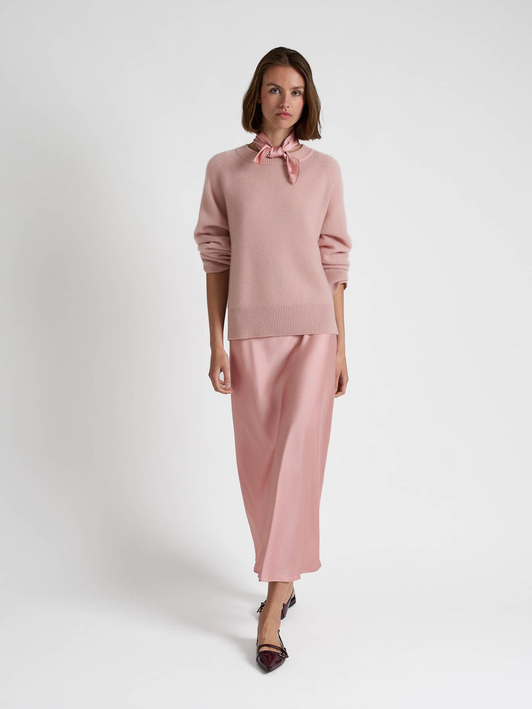 Silk dress "Dahlia" - Dusty rose - 100% pure Cashmere - Scandinavian design - Kashmina