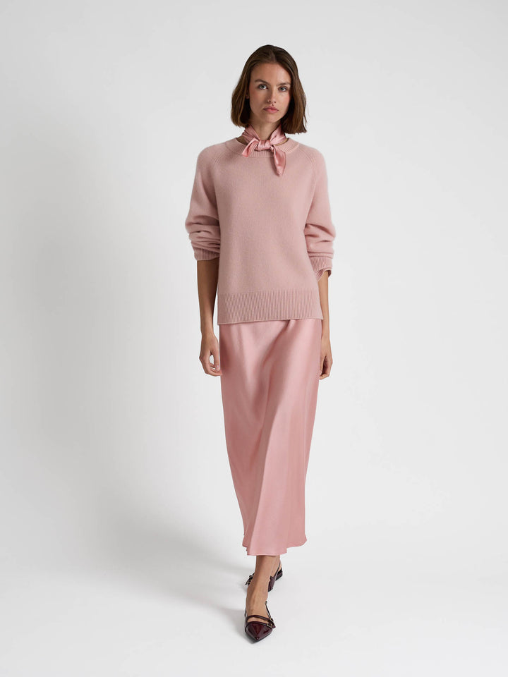 Silk dress "Dahlia" - Dusty rose - 100% pure Cashmere - Scandinavian design - Kashmina