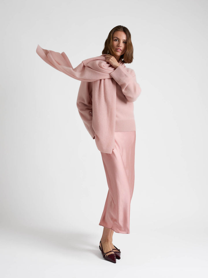Silk dress "Dahlia" - Dusty rose - 100% pure Cashmere - Scandinavian design - Kashmina