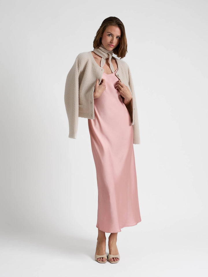 Silk dress "Dahlia" - Dusty rose - 100% pure Cashmere - Scandinavian design - Kashmina