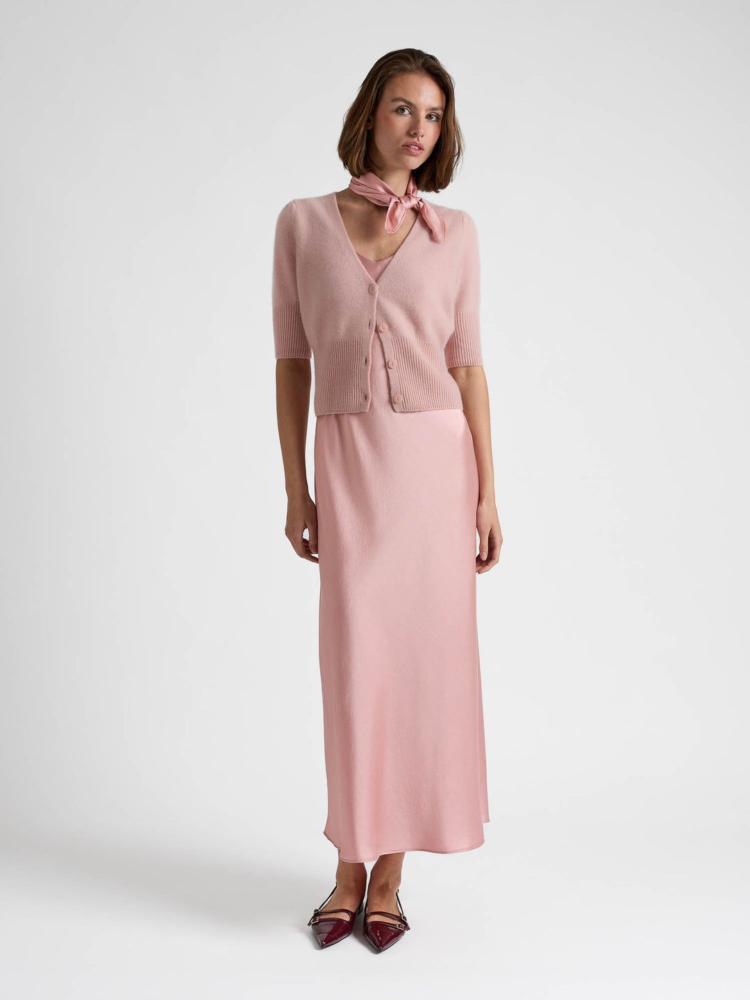 Silk dress "Dahlia" - Dusty rose - 100% pure Cashmere - Scandinavian design - Kashmina