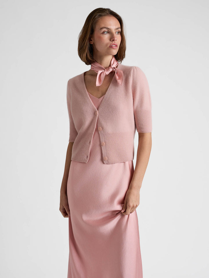 Silk scarf "Anemone" - Dusty rose - 100% pure Cashmere - Scandinavian design - Kashmina