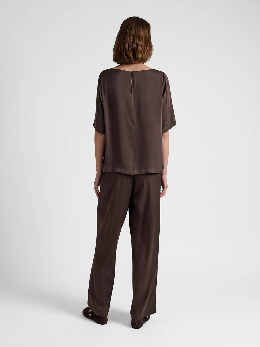 Silk pants "Petunia" - Chocolate - 100% pure Cashmere - Scandinavian design - Kashmina