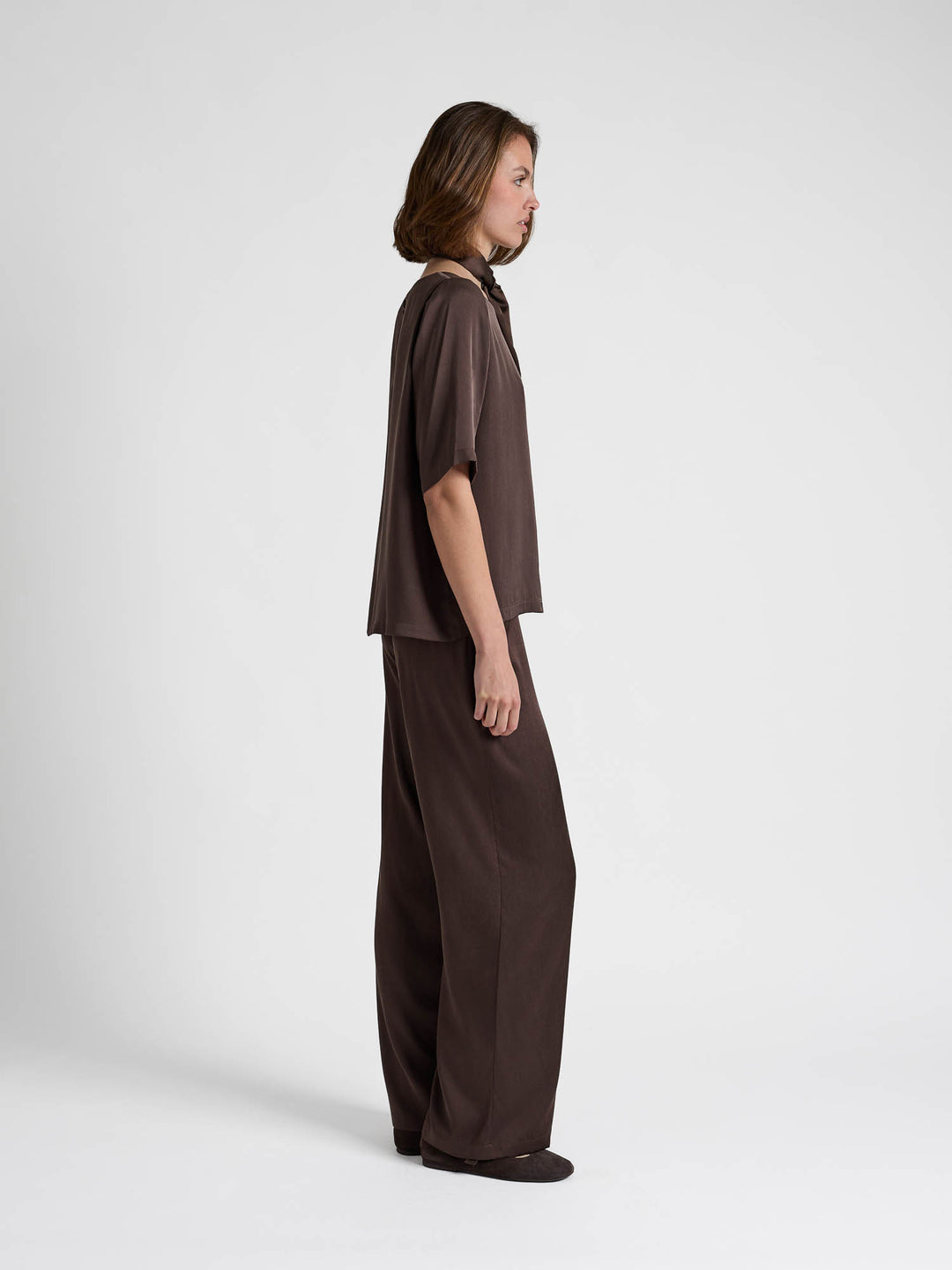 Silk pants "Petunia" - Chocolate - 100% pure Cashmere - Scandinavian design - Kashmina