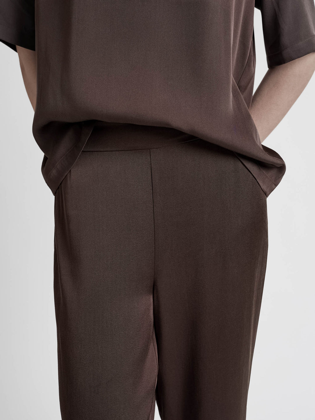 Silk pants "Petunia" - Chocolate - 100% pure Cashmere - Scandinavian design - Kashmina