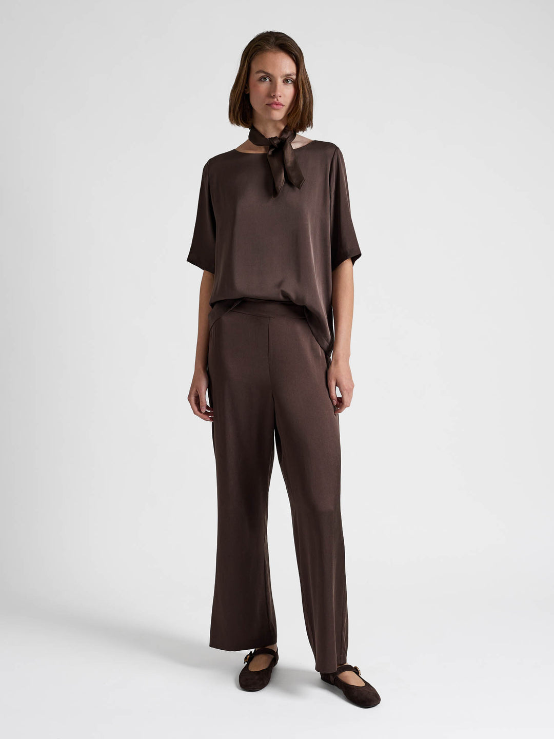 Silk pants "Petunia" - Chocolate - 100% pure Cashmere - Scandinavian design - Kashmina