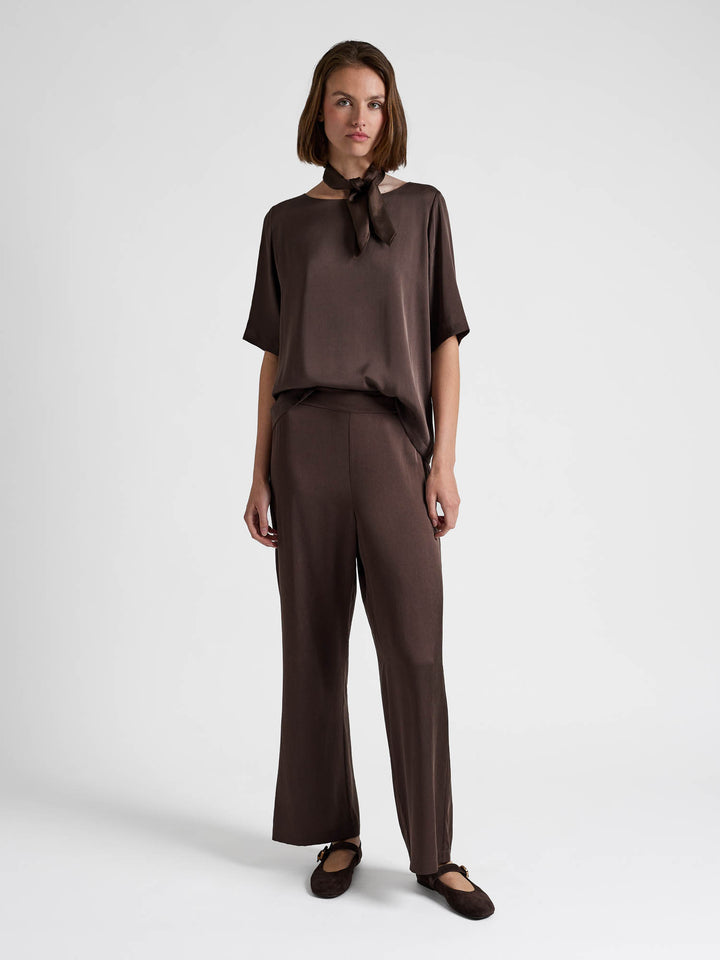Silk pants "Petunia" - Chocolate - 100% pure Cashmere - Scandinavian design - Kashmina