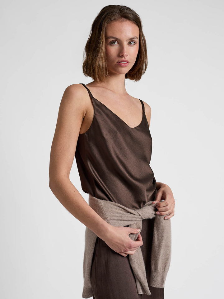 Silk top "Lillium" - Chocolate - 100% pure Cashmere - Scandinavian design - Kashmina