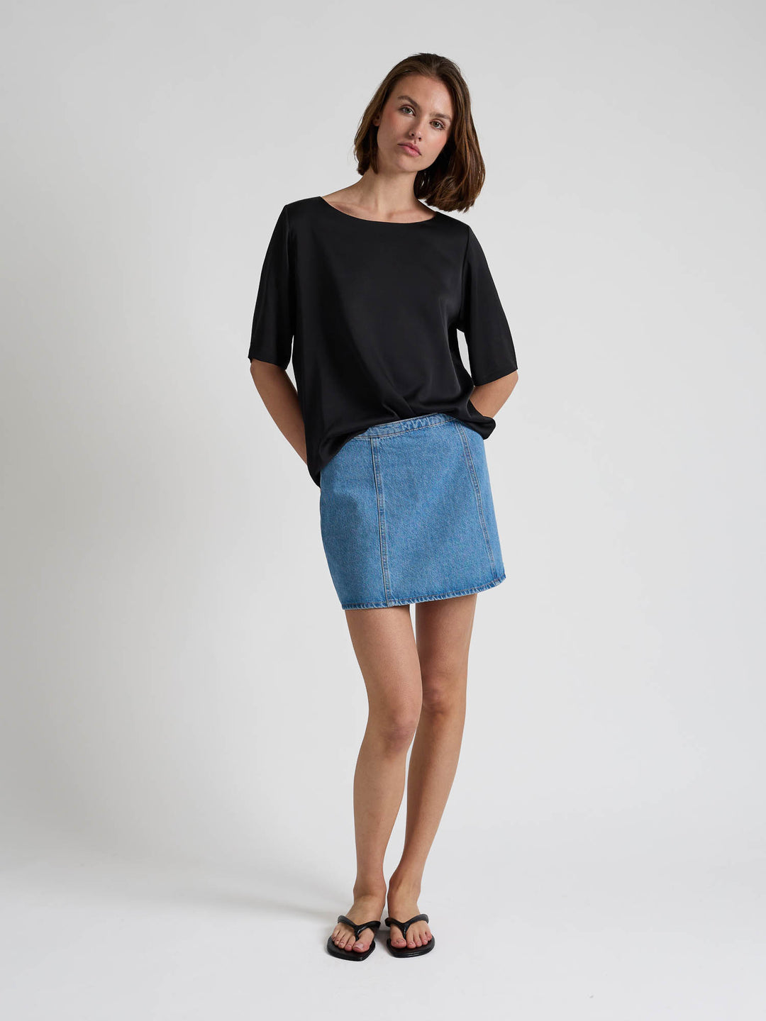 Silk blouse "Viola" - Black - 100% pure Cashmere - Scandinavian design - Kashmina