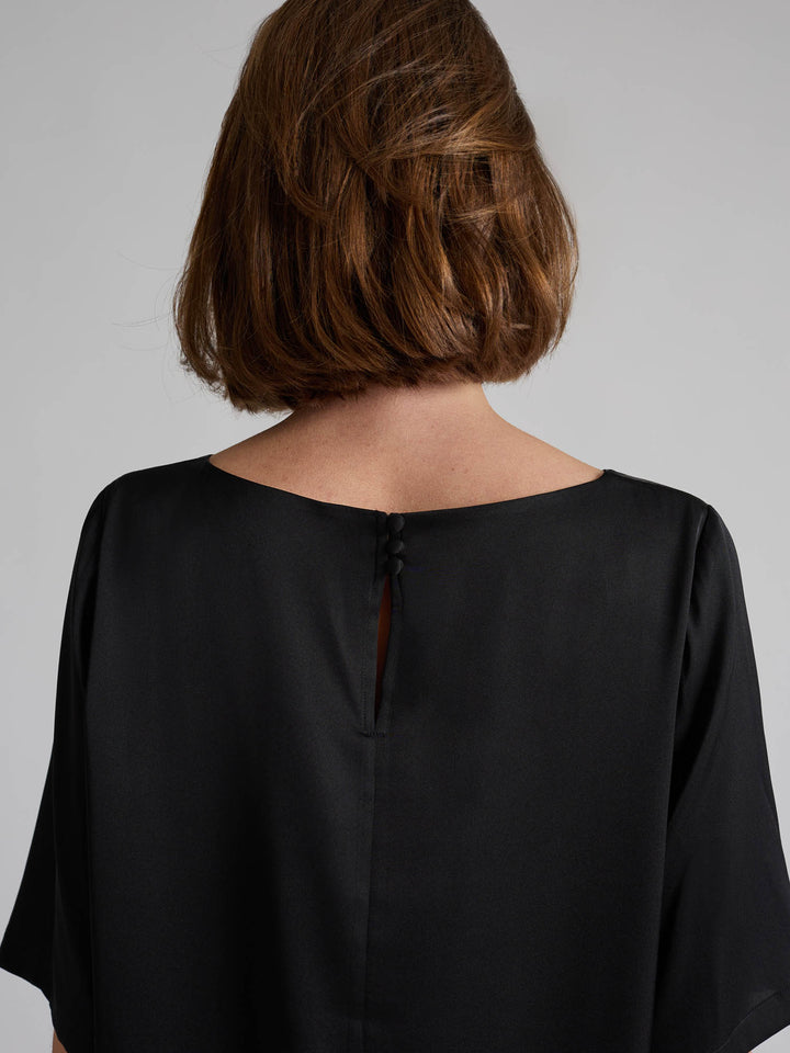 Silk blouse "Viola" - Black - 100% pure Cashmere - Scandinavian design - Kashmina