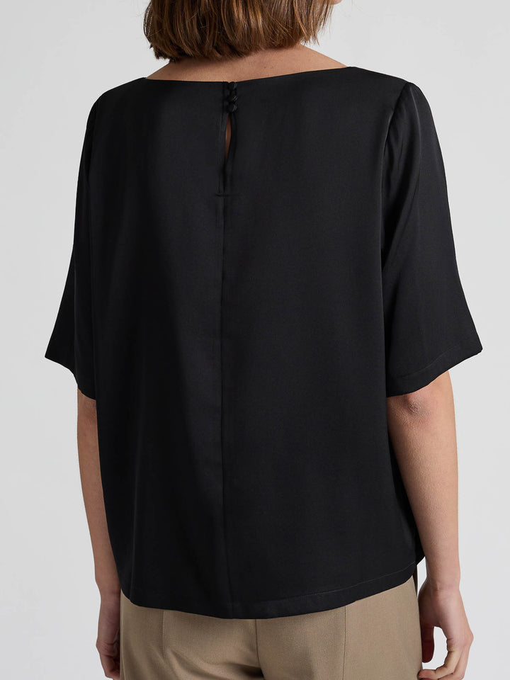 Silk blouse "Viola" - Black - 100% pure Cashmere - Scandinavian design - Kashmina