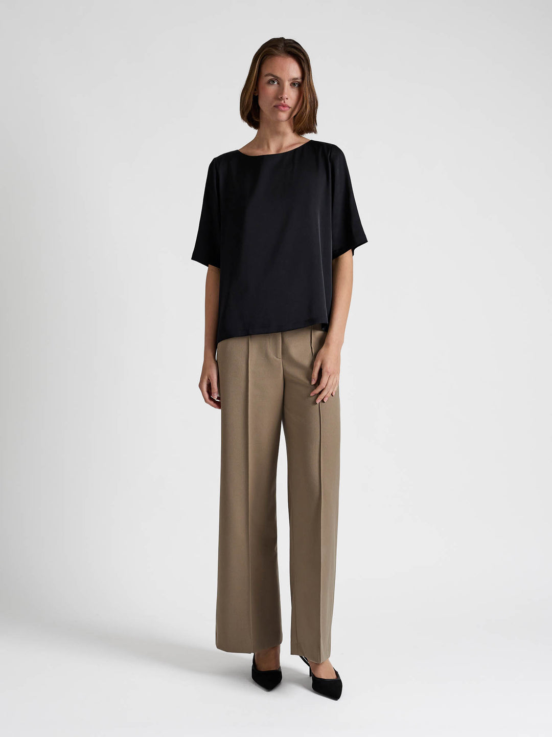 Silk blouse "Viola" - Black - 100% pure Cashmere - Scandinavian design - Kashmina