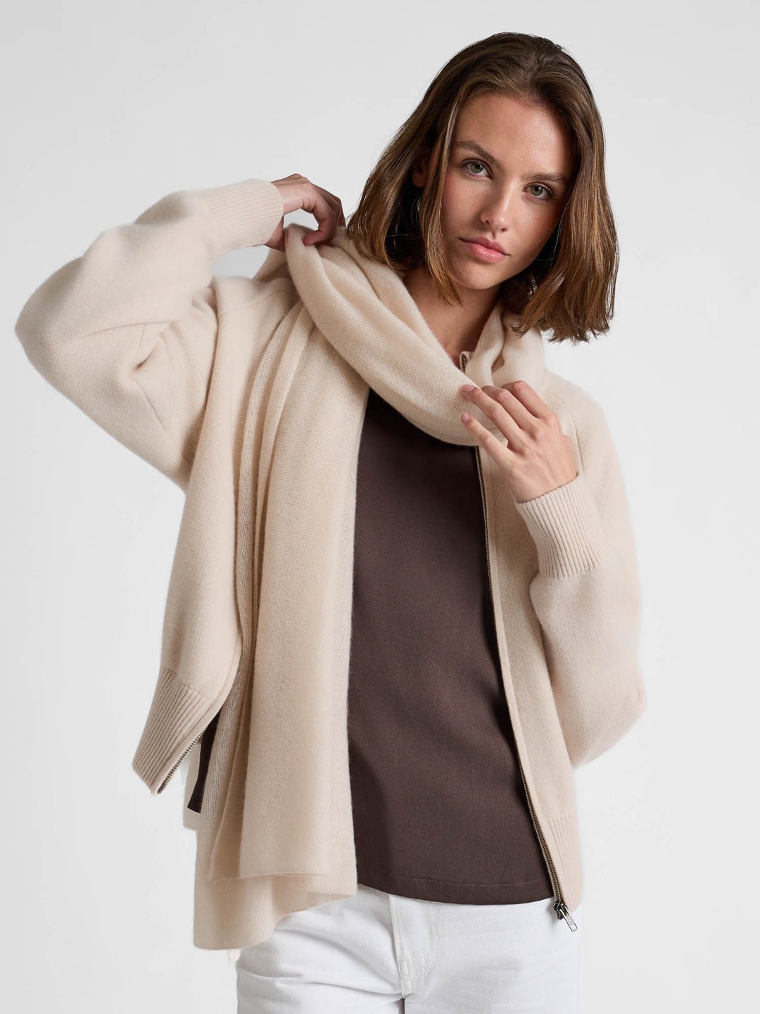Silk blouse "Viola" - Chocolate - 100% pure Cashmere - Scandinavian design - Kashmina